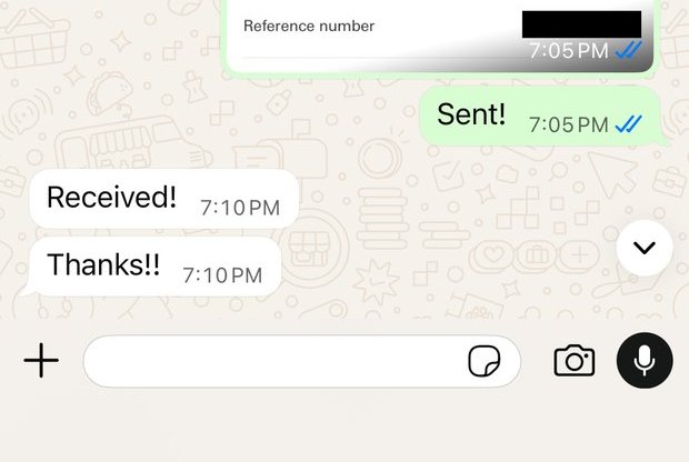 同學收到回覆（已遮私隱）
